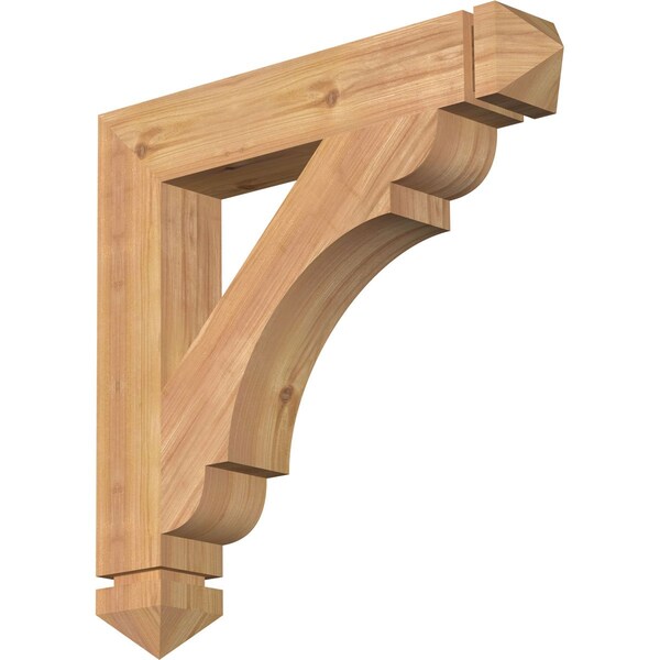 Ekena Millwork Olympic Arts & Crafts Smooth Bracket, Western Red Cedar, 3 1/2"W x 22"D x 22"H BKT04X22X22OLY03SWR - main